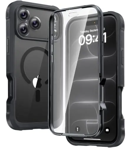Diaclara Magnetic for iPhone 18 Pro Case with Screen Protector, Black | Fit for MagSafe, Built‑in Anti‑Scratch Touch‑Sensitive Screen Protector, 360° Dual‑Layer Rugged, Mil‑Grade Drop Protection - 1