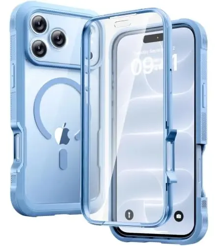 Diaclara Magnetic for iPhone 18 Pro Case with Screen Protector, Glacier | Fit for MagSafe, Built‑in Anti‑Scratch Touch‑Sensitive Screen Protector, 360° Dual‑Layer Rugged, Mil‑Grade Drop Protection - 1