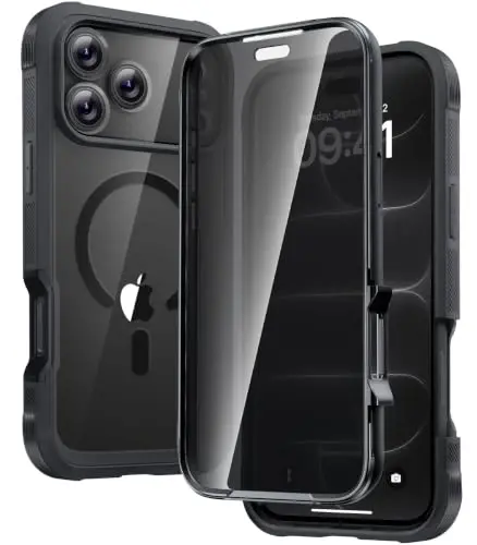 Diaclara Magnetic for iPhone 18 Pro Max Case with Privacy Protector,Black | Full Body Bumper Design, Military Grade Drop Proof, 360° Full Protection, Anti-Spy Privacy Cover, Magnetic Charging Support - 1