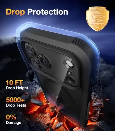 Diaclara Magnetic for iPhone 18 Pro Max Case with Privacy Protector,Black | Full Body Bumper Design, Military Grade Drop Proof, 360° Full Protection, Anti-Spy Privacy Cover, Magnetic Charging Support - 4