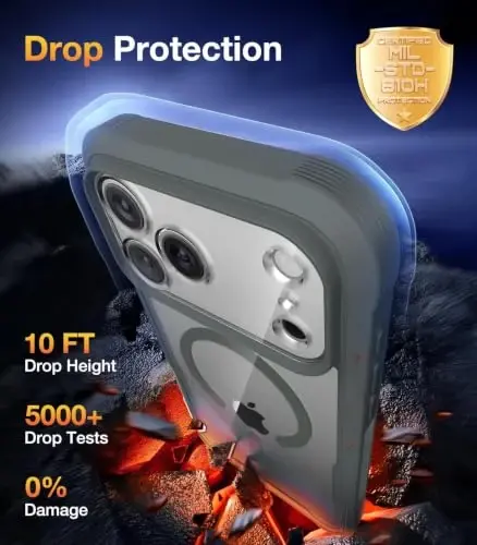 Diaclara Magnetic for iPhone 18 Pro Max Case with Privacy Protector,Grey | Full Body Bumper Design, Military Grade Drop Proof, 360° Full Protection, Anti-Spy Privacy Cover, Magnetic Charging Support - 5