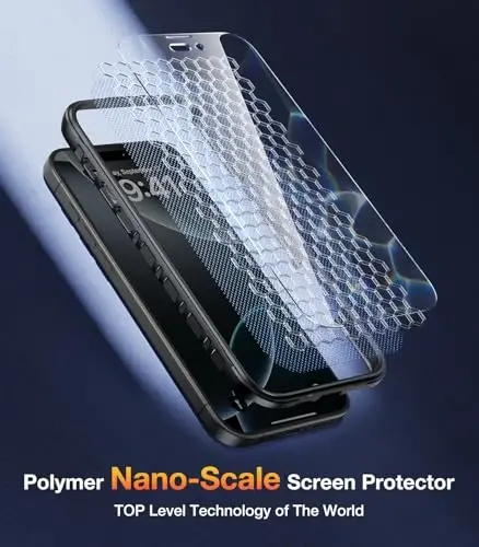 Diaclara Magnetic iPhone 16 Pro Max uchun mo'ljallangan Full Body Bumper g'ilofi, [MagSafe bilan mos], O'rnatilgan sensorli tirnalishga qarshi ekran himoyachisi bilan harbiy düşmeye bardoshli qopqoq, qora - 6