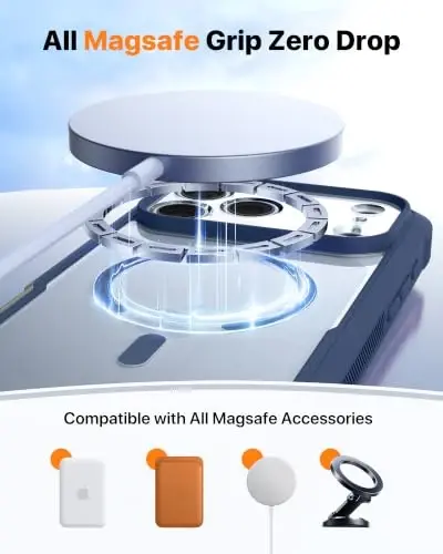 Diaclara Magnetic & Screen Protector for iPhone 18 Pro Max Case,Deep Blue | Fit for MagSafe, Built‑in Anti‑Scratch Touch‑Sensitive Screen Protector, 360° Dual‑Layer Rugged, Mil‑Grade Drop Protection - 6