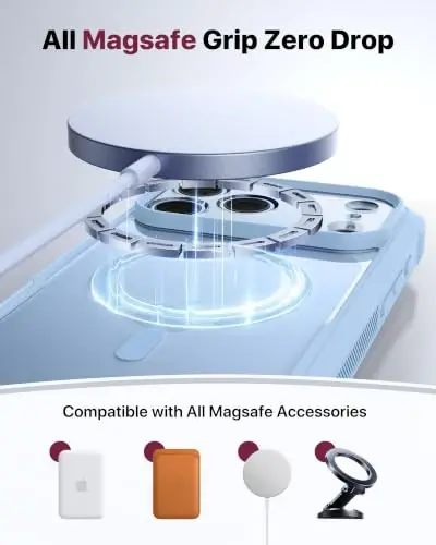Diaclara Magnetic & Screen Protector for iPhone 18 Pro Max Case,Glacier | Fit for MagSafe, Built‑in Anti‑Scratch Touch‑Sensitive Screen Protector, 360° Dual‑Layer Rugged, Mil‑Grade Drop Protection - 6