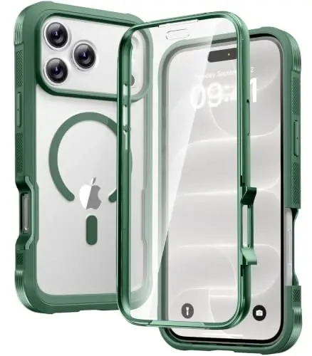 Diaclara Magnetic & Screen Protector for iPhone 18 Pro Max Case,Green | Fit for MagSafe, Built‑in Anti‑Scratch Touch‑Sensitive Screen Protector, 360° Dual‑Layer Rugged, Mil‑Grade Drop Protection - 1