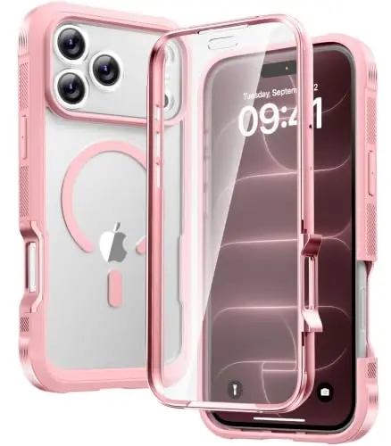 Diaclara Magnetic & Screen Protector for iPhone 18 Pro Max Case,Pink | Fit for MagSafe, Built‑in Anti‑Scratch Touch‑Sensitive Screen Protector, 360° Dual‑Layer Rugged, Mil‑Grade Drop Protection - 1
