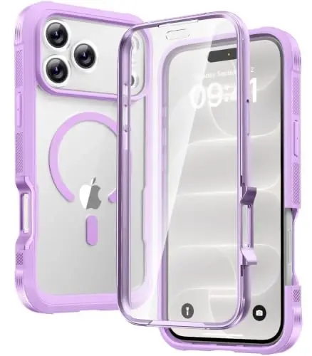 Diaclara Magnetic & Screen Protector for iPhone 18 Pro Max Case,Purple | Fit for MagSafe, Built‑in Anti‑Scratch Touch‑Sensitive Screen Protector, 360° Dual‑Layer Rugged, Mil‑Grade Drop Protection - 1