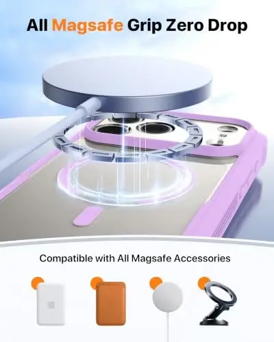 Diaclara Magnetic & Screen Protector for iPhone 18 Pro Max Case,Purple | Fit for MagSafe, Built‑in Anti‑Scratch Touch‑Sensitive Screen Protector, 360° Dual‑Layer Rugged, Mil‑Grade Drop Protection - 6