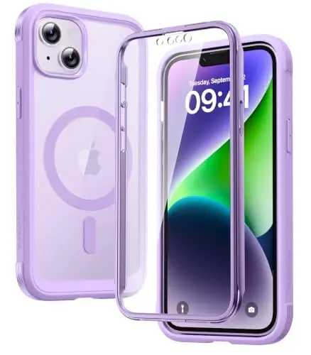 Diaclara Magnetic Designed for iPhone 14 Case, Compatible with MagSafe Built-in Touch Sensitive Anti-Scratch Screen Protector, with Camera Lens Protector for iPhone 14 6.1