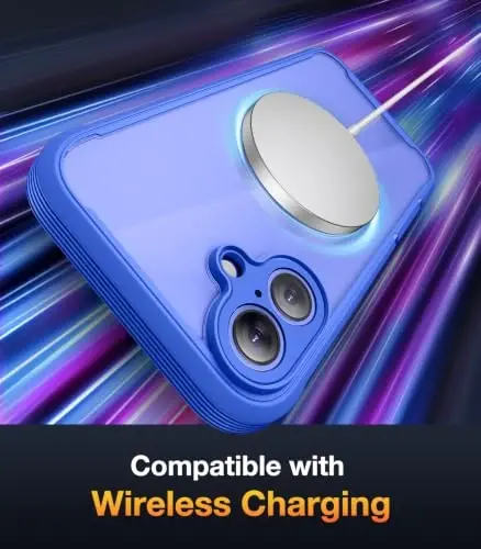 Diaclara Manyetik iPhone 16 Kılıfı 6.1'' [Tam Kamera Koruması] Gizlilik Ekran Koruyuculu Tam Gövde Tamponu, [MagSafe ile Uyumlu] Askeri Düşmeye Dayanıklı Telefon Kılıfı, Mavi - 5