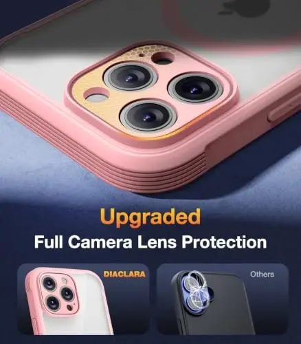 Diaclara Manyetik iPhone 16 Pro Kılıf için Tasarlanmış, Dokunmatik Hassasiyetli Çizilmez Ekran Koruyuculu Tam Gövde Dayanıklı, MagSafe Uyumlu, iPhone 16 Pro 6.3'' için Yumuşak Tampon Kılıf, Pembe - 5