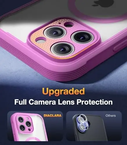 Diaclara Magnetic Designed for iPhone 16 Pro Case, Full Body Rugged with Touch Sensitive Anti-Scratch Screen Protector, Compatible with MagSafe, Soft Bumper Case for iPhone 16 Pro 6.3'', Pink - 5