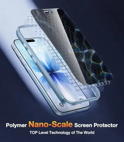 Diaclara Magnetic Designed for iPhone 17 Case 6.3'' [Full Camera Protection] Full Body Bumper with Privacy Screen Protector, [Compatible with MagSafe] Military Drop Proof Phone Case, Blue - 3
