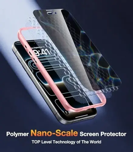 Diaclara Magnetic for iPhone 17 Pro Max Case with Privacy Protector, Pink | Full Body Bumper Design, Military Grade Drop Proof, 360° Full Protection, Anti-Spy Privacy Cover, Magnetic Charging Support 