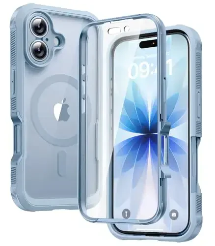 Diaclara Magnetic Designed for iPhone 17 Case 6.3 Inch Full Body Bumper,[Compatible with MagSafe] Military Drop Proof Cover with Built-in Touch Sensitive Anti-Scratch Screen Protector Blue - 1