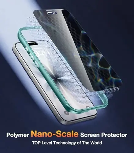 Diaclara Magnetic Designed for iPhone 17 Case 6.3'' [Full Camera Protection] Full Body Bumper with Privacy Screen Protector, [Compatible with MagSafe] Military Drop Proof Phone Case, Green - 3
