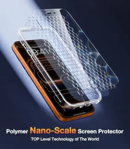 Diaclara Magnetic Designed for iPhone 17 Pro Case Full Body Bumper,[Compatible with MagSafe] Military Drop Proof Cover with Built-in Touch Sensitive Anti-Scratch Screen Protector, Clear Glitter - 6