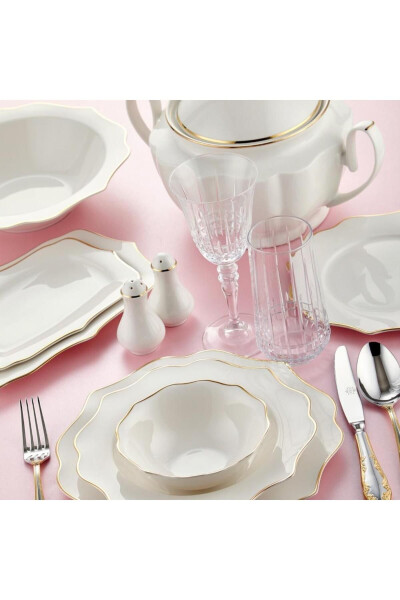 Diana Gold 60 Piece 12 Person Bone China Dinner Set - 1