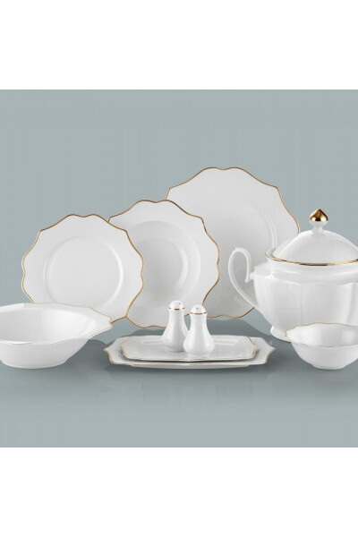 Diana Gold 60 Piece 12 Person Bone China Dinner Set - 2