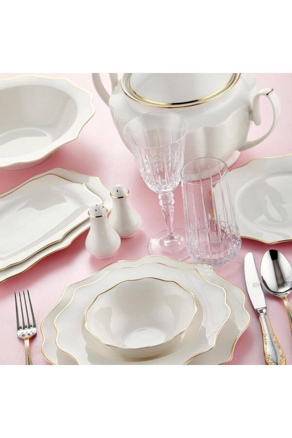 Diana Gold 60 Piece 12 Person Bone China Dinner Set - 3