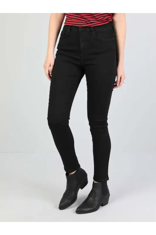 Diana High Waist Skinny Super Slim Fit Black Women's Jeans - 4