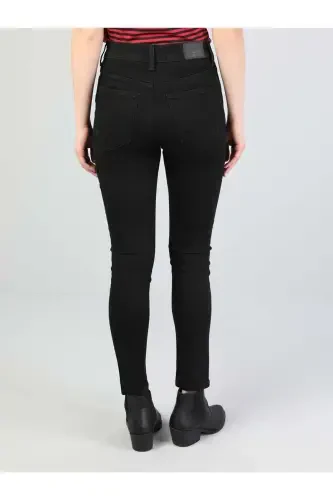 Diana High Waist Skinny Super Slim Fit Black Women's Jeans - Modazone (1)