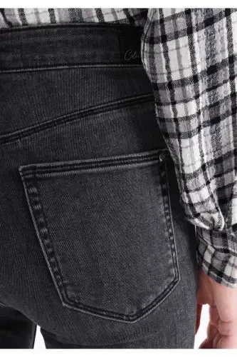 Diana Slim Fit Yuqori Bel Tor To'g'ri Ayol Jinsi Shimlar - 6