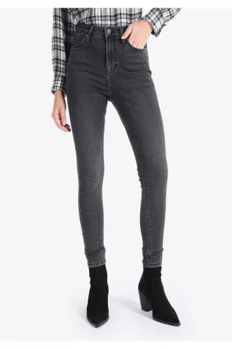 Diana Slim Fit Yuqori Bel Tor To'g'ri Ayol Jinsi Shimlar - 5
