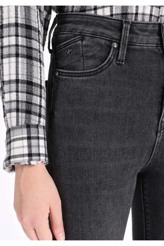 Diana Slim Fit Yuqori Bel Tor To'g'ri Ayol Jinsi Shimlar - 6