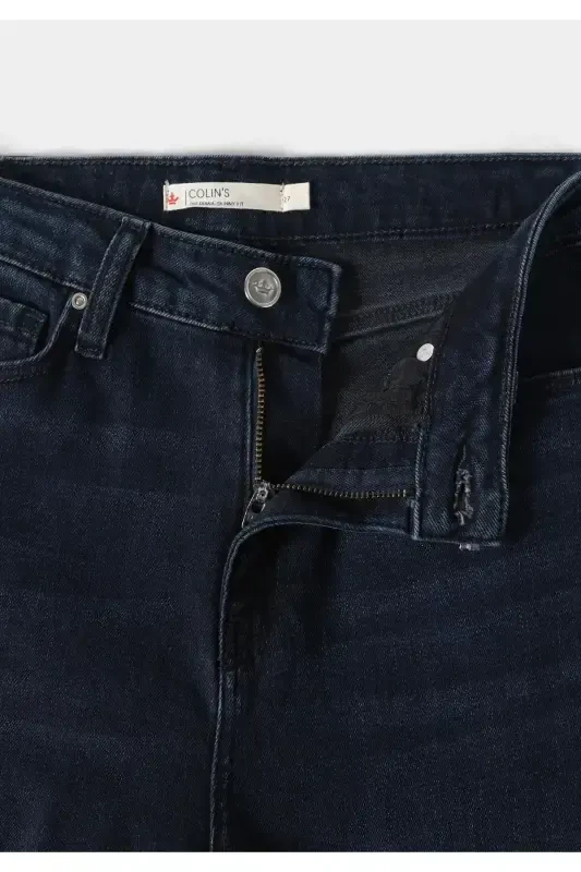 Skinny Fit Yüksel Bel Dar Paça Kadın Koyu İndigo Denim Jean Pantolon - 8