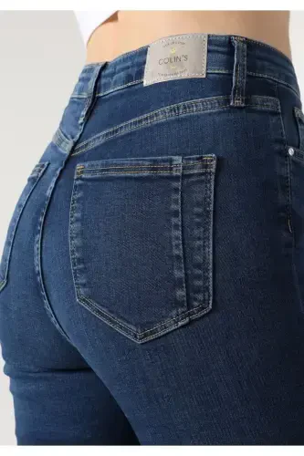 Diana Super Skinny Yuqori Bel Tor Tiqishli Ko'k Ayollar Jinsi Shimini - 6