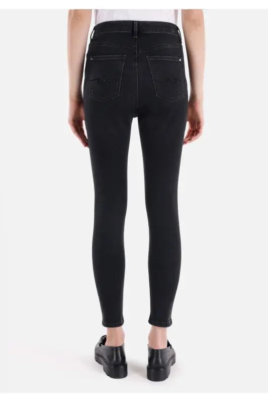 Diana Super Slim Fit High Waist Skinny Black Women's Pants - 2