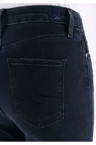 Diana Super Slim Fit High Waist Skinny Leg Dark Blue Women's Pants - 6