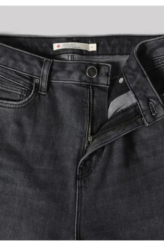 Skinny Fit Yüksek Bel Dar Paça Pamuk Kadın Denim Jean Pantolon - 8