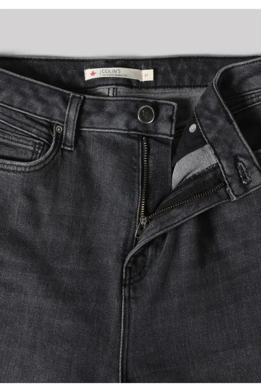 Skinny Fit Yüksek Bel Dar Paça Pamuk Kadın Denim Jean Pantolon - PITA WASH - 8