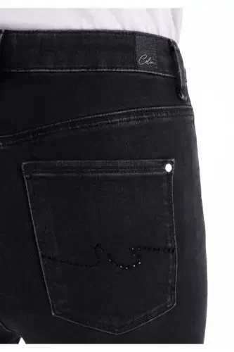 Skinny Fit Yüksel Bel Dar Paça Kadın Siyah Denim Jean Pantolon - 5