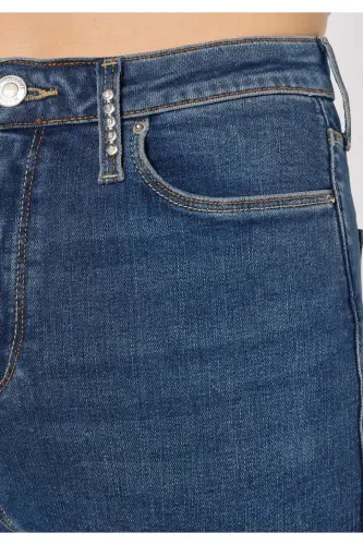 Diana Super Slim Fit Yuqori Bel Tor Tor Ko'k Rangli Ayollar Jins Shimi - 5