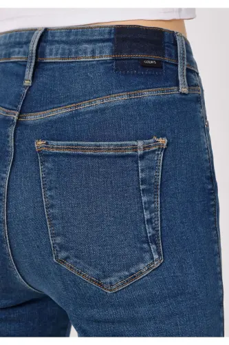 Diana Super Slim Fit Yuqori Bel Tor Tor Ko'k Rangli Ayollar Jins Shimi - 6