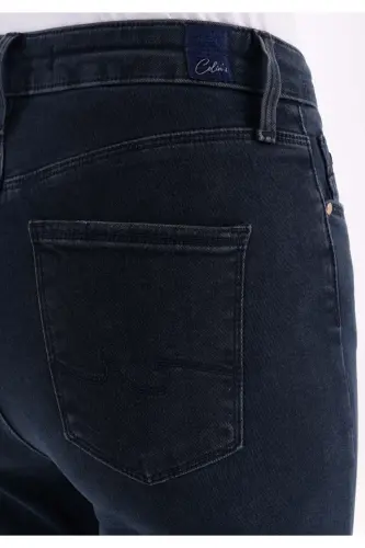 Diana Super Slim Fit Yuqori Bel Tor Tor Qorong'u Movi Ayollar Shimini - 6