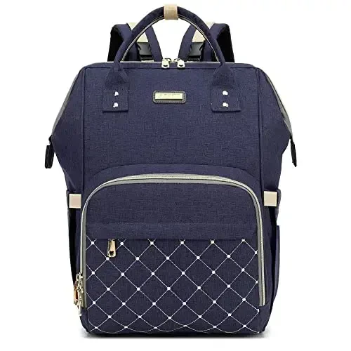 Diaper Bag Backpack, Diaper Bags for Baby Girls Boys, Baby Bags for Moms Dads, Nappy Changing Bag with Insulated Pockets,Multi-functional Waterproof Backpack with Stroller straps-Blue - 1