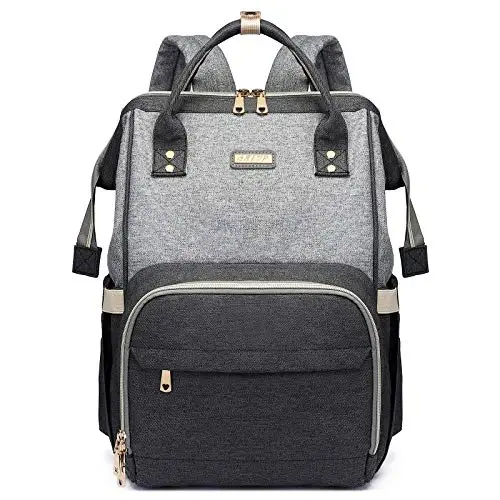 Diaper Bag Backpack for Women, Baby Bags for Girls, Diaper Bag with Changing Pad, and Insulated Pockets (Dark Grey + Light Grey) 