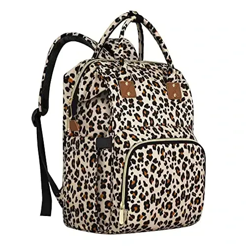 Diaper Bag Backpack Multifunction Maternity Diaper Bag for Baby Girls & Boys Large Capacity Travel Nappy Bags Leopard Print - 1