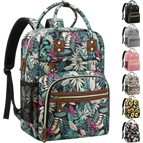 Diaper Bag Backpack Tote for Women Large Capacity, Baby Bag with Insulated Pockets Multifunctional Diaper Bags For Baby Girl Boy Waterproof Baby Bags For Boys Girls Mama Maternity Bag Colorful Leaves - 1