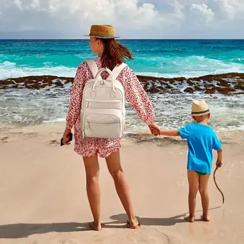 Diaper Bag Backpack Tote for Women Large Capacity, Baby Bag with Insulated Pockets Multifunctional Diaper Bags For Baby Girl Boy Waterproof Baby Bags For Boys Girls Maternity Bag Beige - 6