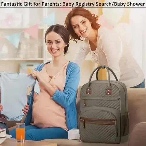 Diaper Bag Backpack Tote for Women Large Capacity, Baby Bag with Insulated Pockets Multifunctional Diaper Bags For Baby Girl Boy Waterproof Baby Bags For Boys Girls Maternity Bag khaki Brown - 5