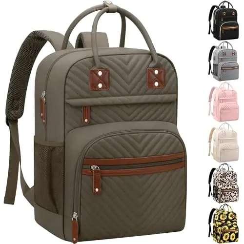Diaper Bag Backpack Tote for Women Large Capacity, Baby Bag with Insulated Pockets Multifunctional Diaper Bags For Baby Girl Boy Waterproof Baby Bags For Boys Girls Maternity Bag khaki Brown - 1