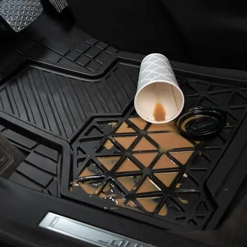 Dickies 3-Piece Black Adjustable-Runner Truck Floor Mats, Heavy-Duty Mats for Trucks — Black - 3