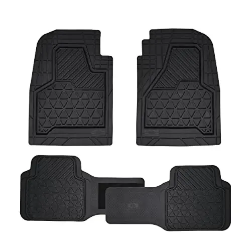 Dickies 3-Piece Black Adjustable-Runner Truck Floor Mats, Heavy-Duty Mats for Trucks — Black - DICKIES