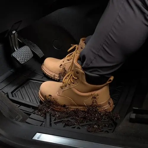 Dickies 3-Piece Black Adjustable-Runner Truck Floor Mats, Heavy-Duty Mats for Trucks — Black - 2