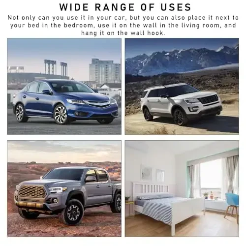 Dickno Car Back Seat Organizer, Multi-Pockets Leather Automotive Organizer with Tissue Box, Durable Hanging Front Seat Storage Box with Hooks, Universal Vehicle Travel Accessories (Black) - 1